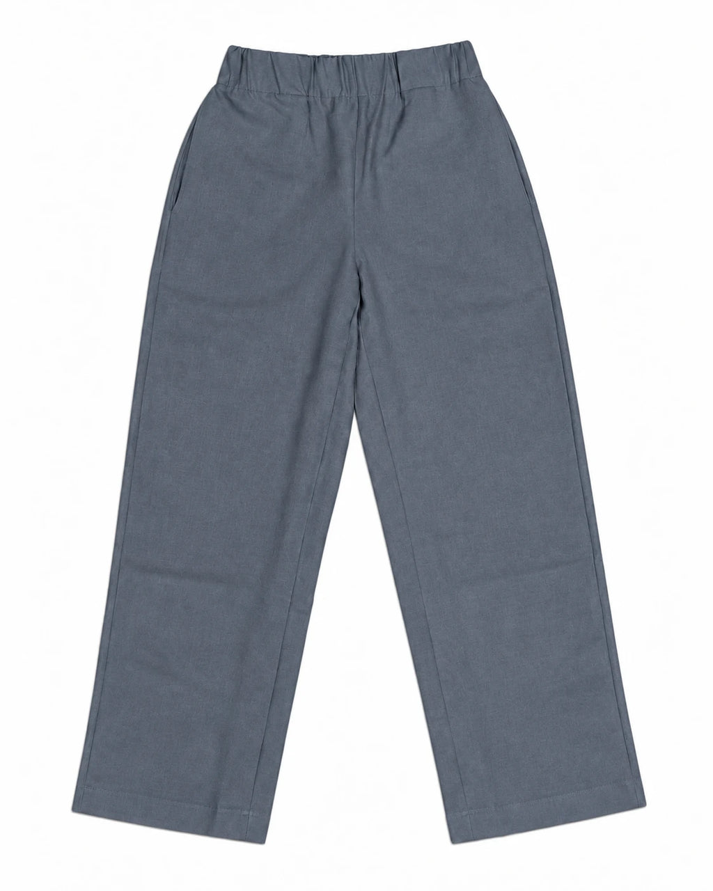 Pantalón tipo globo marengo gris oscuro con cintura elástica y pernera amplia