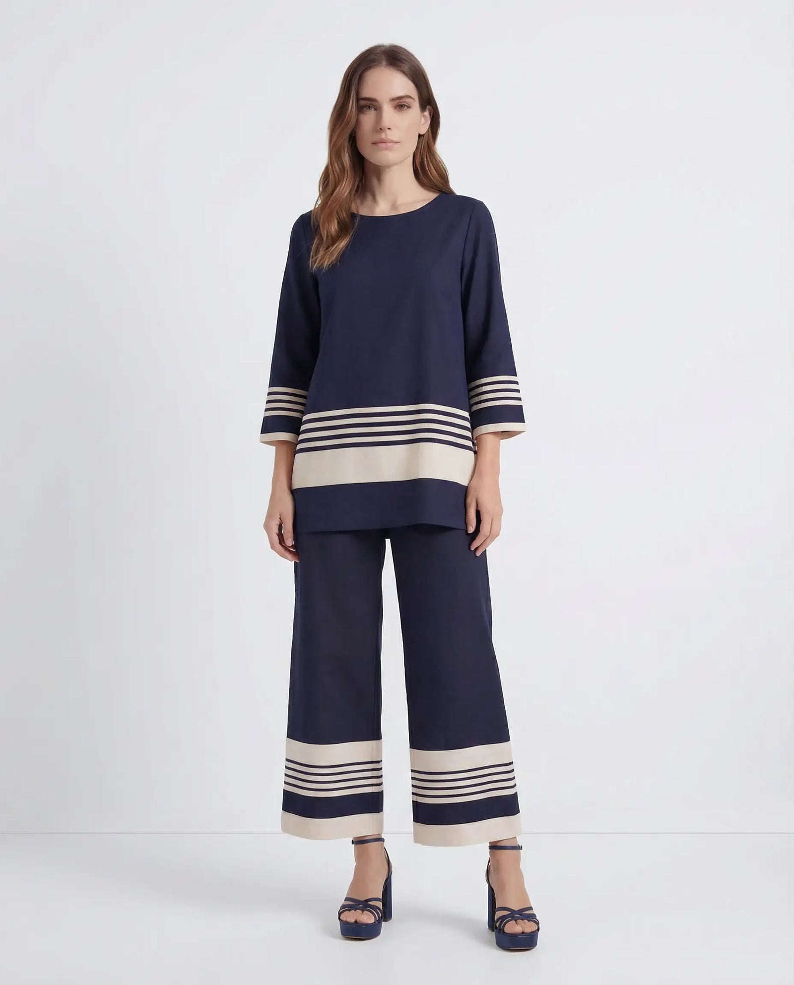 Prussian Blue Crop Trousers
