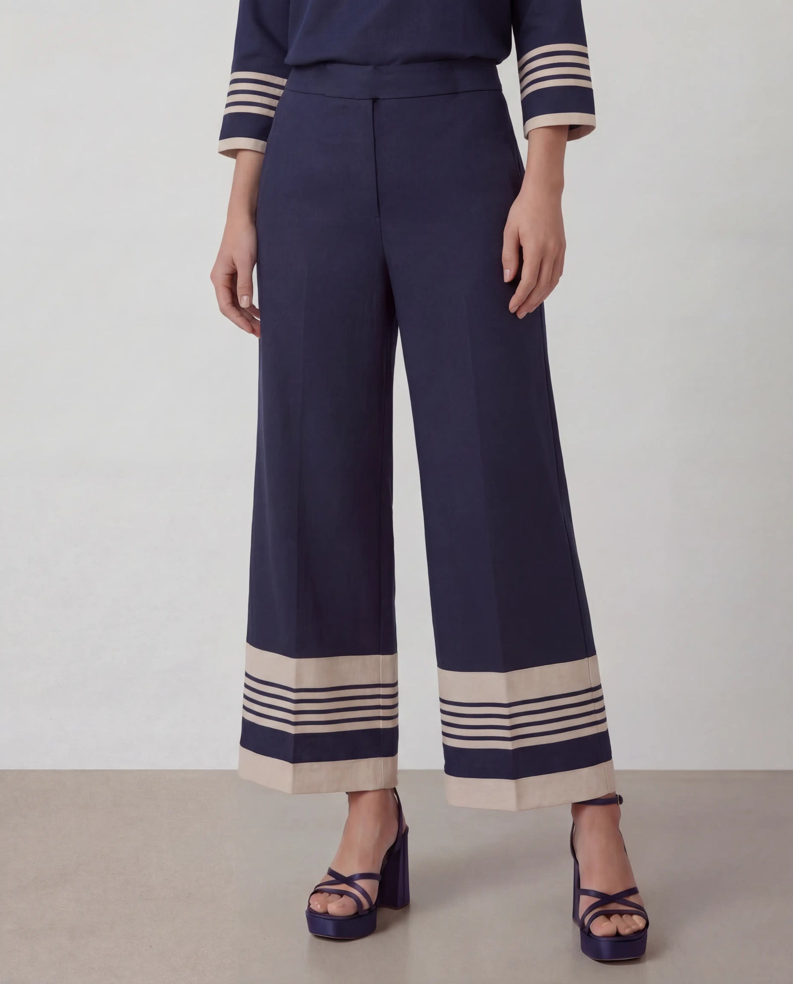 Prussian Blue Crop Trousers
