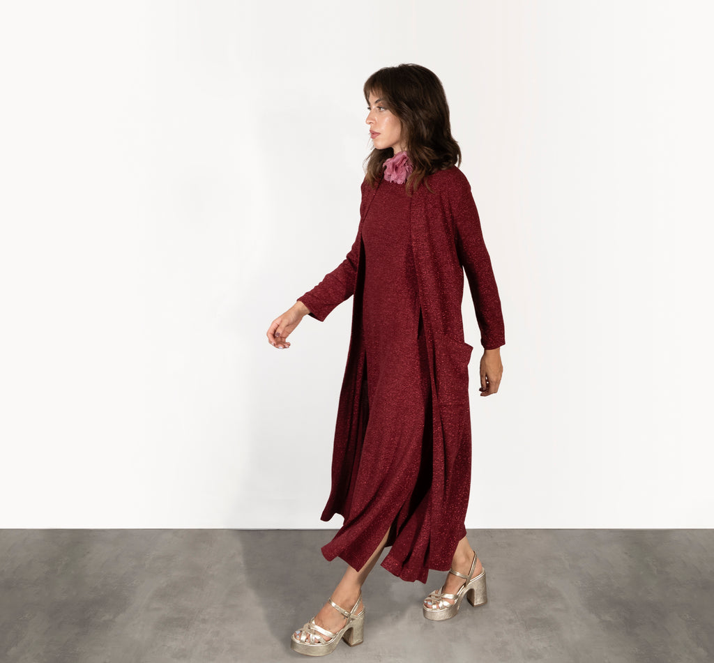 vestido y chaqueta lurex