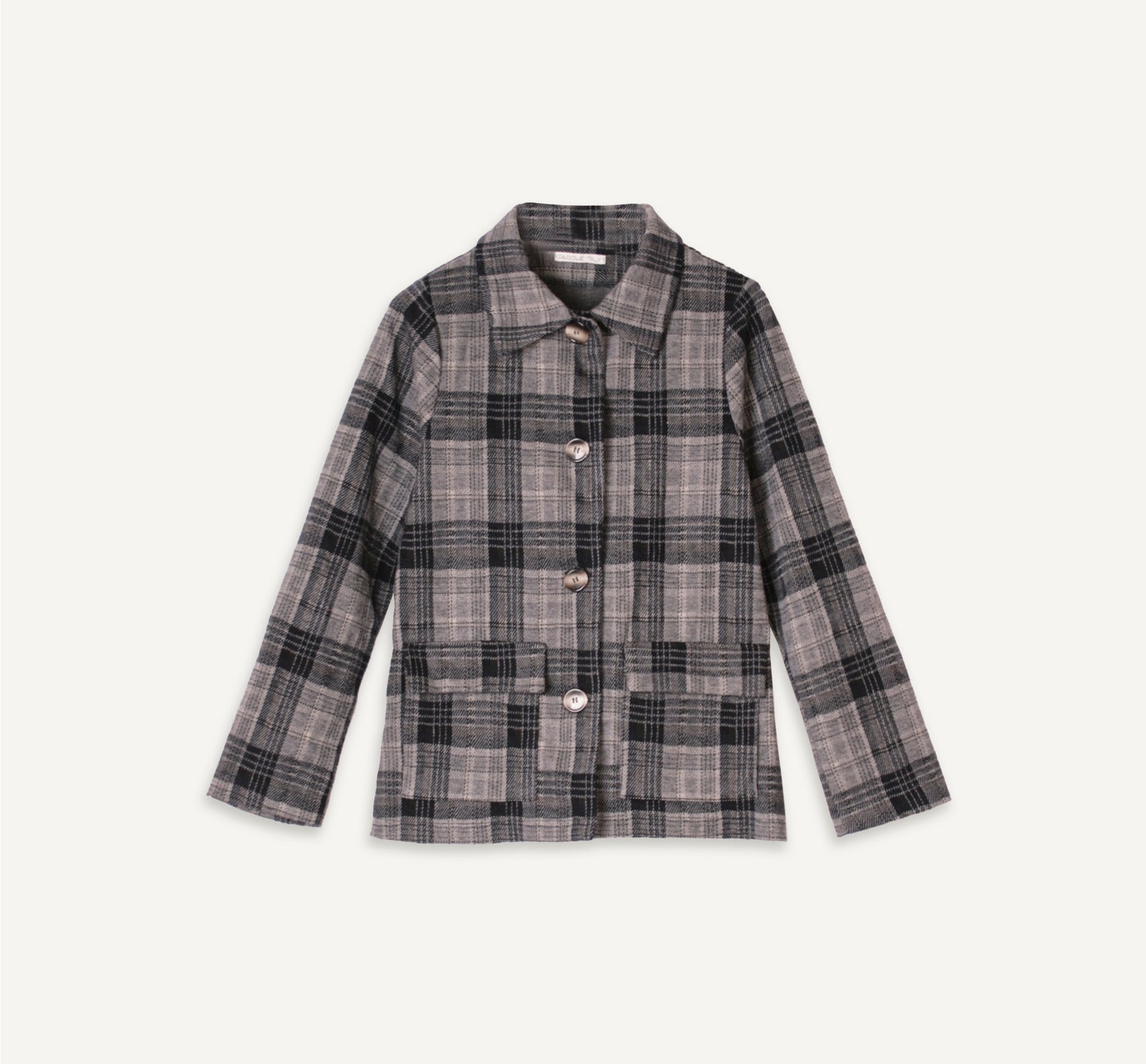 chaqueta cuadros gris