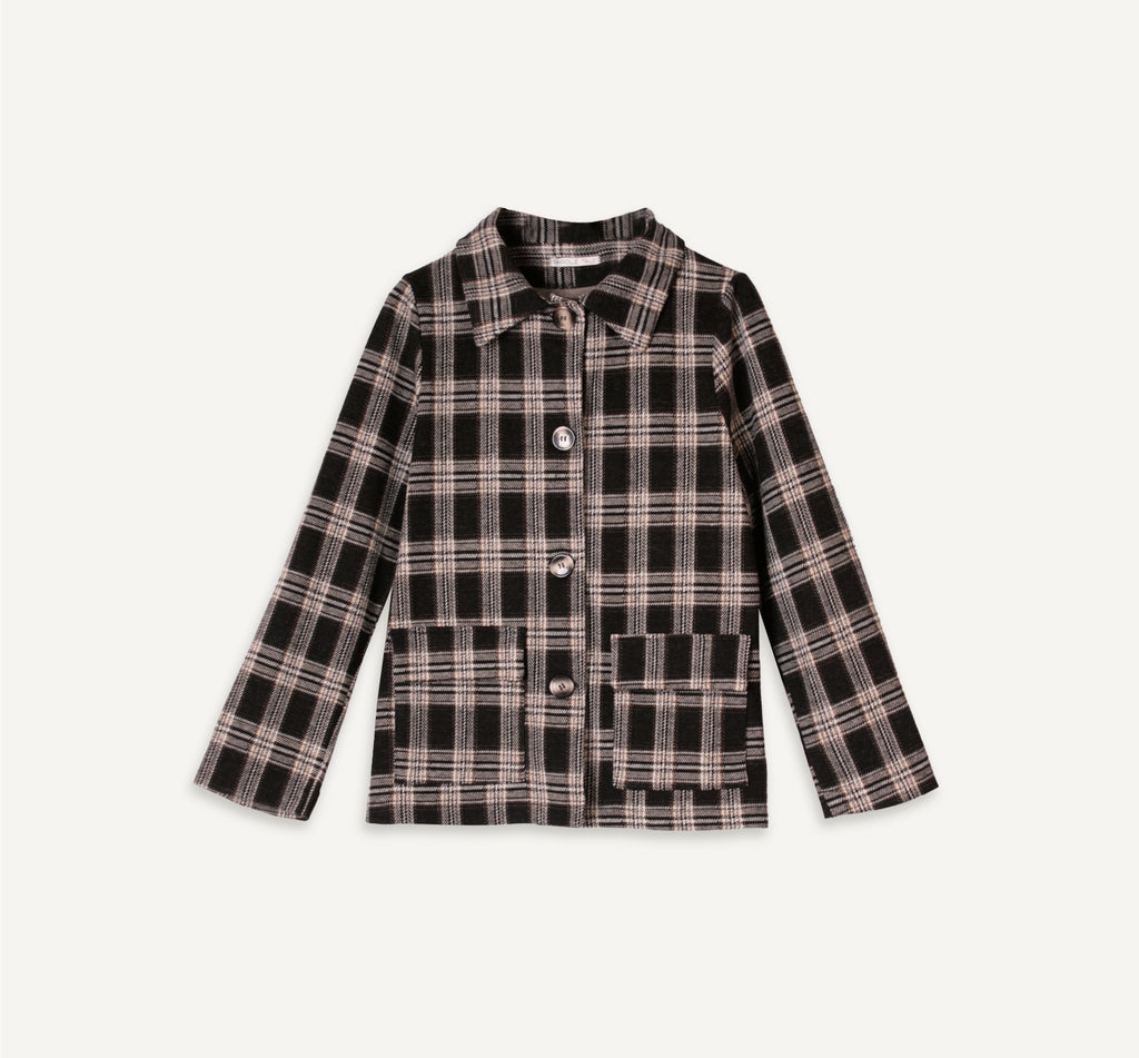 Chaqueta cuadros negra