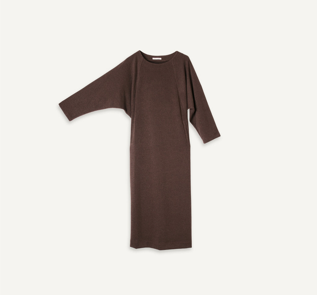 vestido microcanalé chocolate