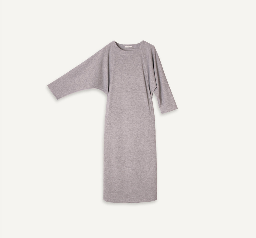 vestido microcanalé gris