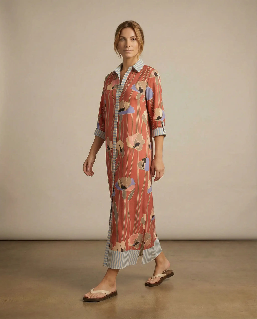 vestido camisero color amapola